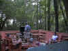 After the hurricane, cooking food on the grill.